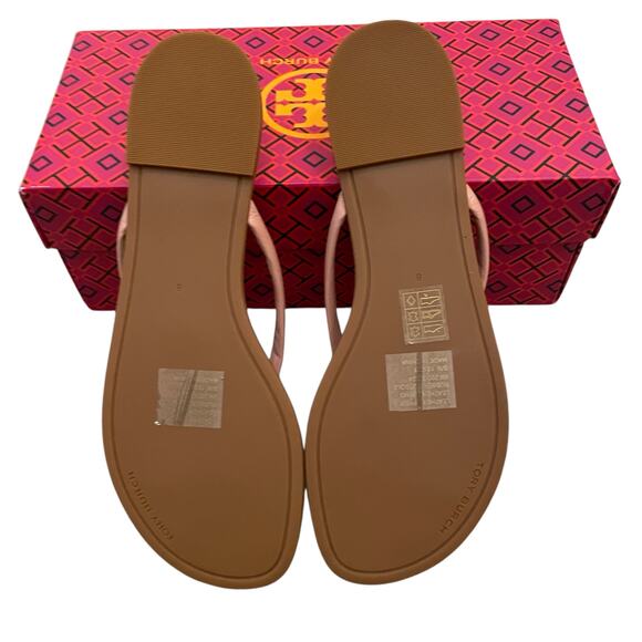 Tory Burch Women Chelsea Leather Flip Flop Thong Sandals Pink Leather Sz 8 NEW - Picture 6 of 12